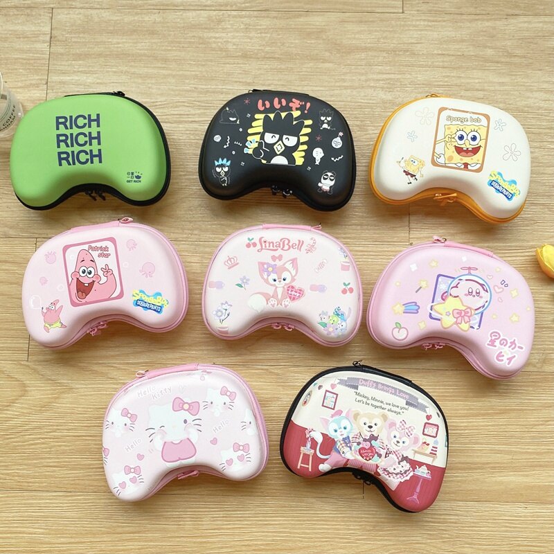 Cute Cartoon Storage Bag for Nintendo Switch Pro Handle Zipper Anti-drop Protective Case Game Accessories