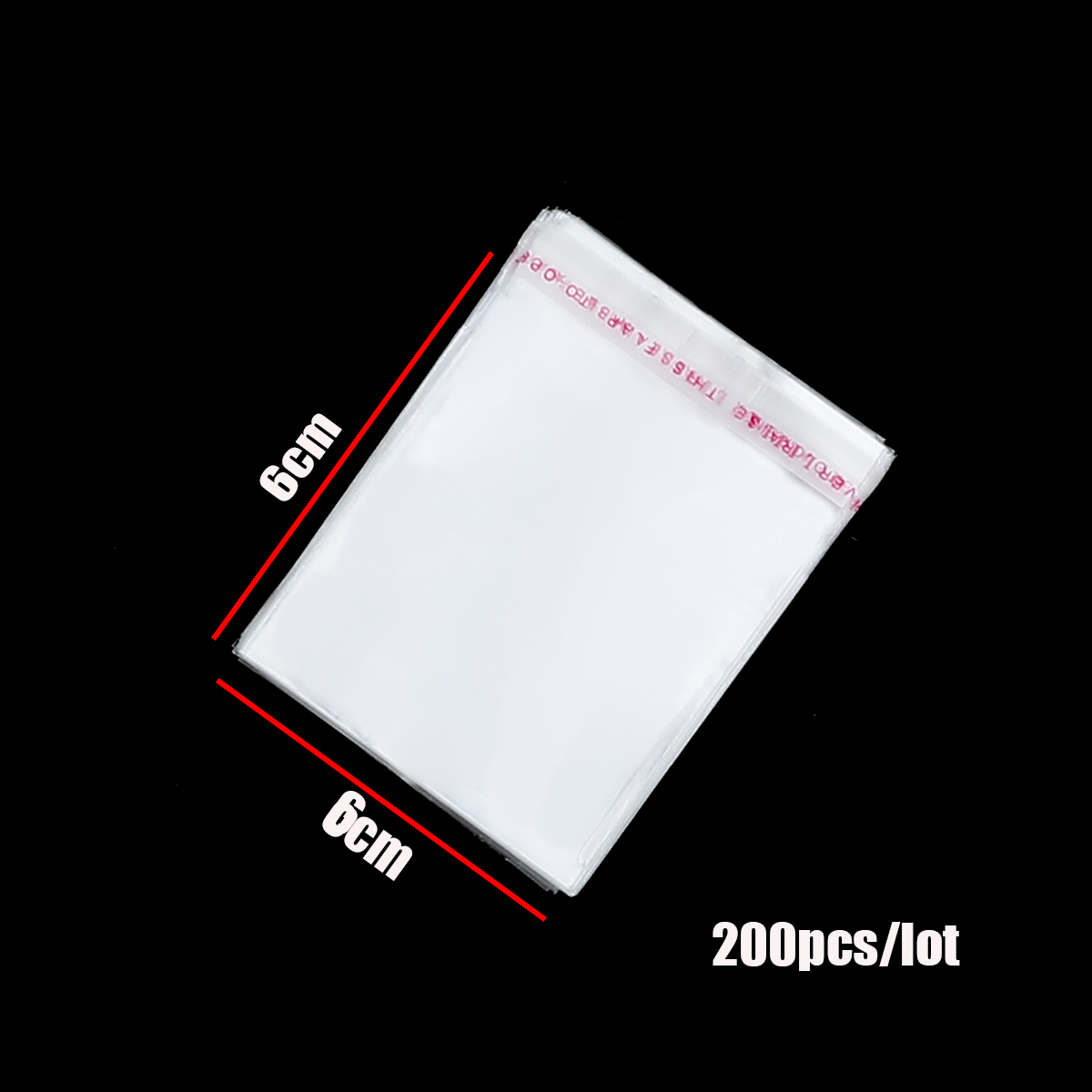 100/200pcs Transparent Self-Adhesive Seal OPP Plastic Bag Clear Cellophane Cello OPP Poly Bag Jewelry Packaging Bag