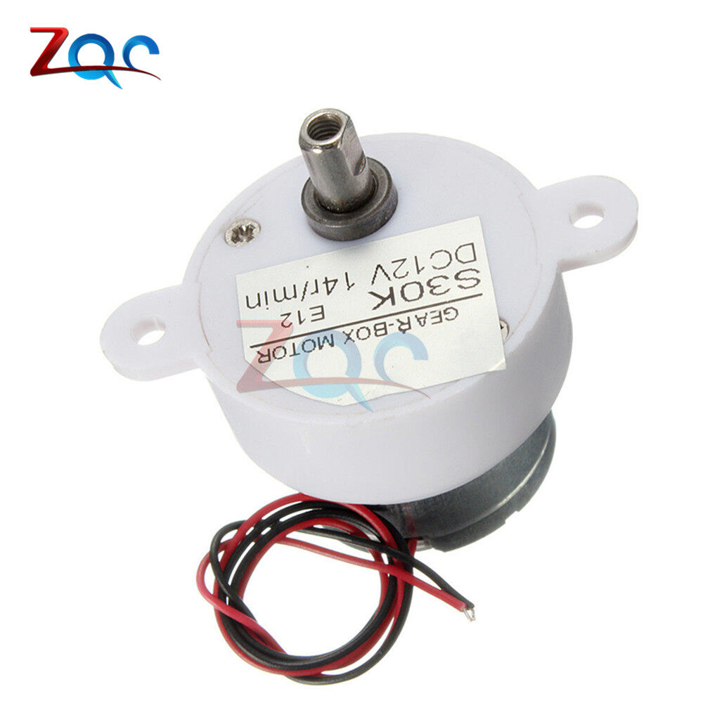 Dc 12v electric brushless dc motor high torque gear motor geared box s30k reduction motor 14rpm 2 wires for electronic toys fan