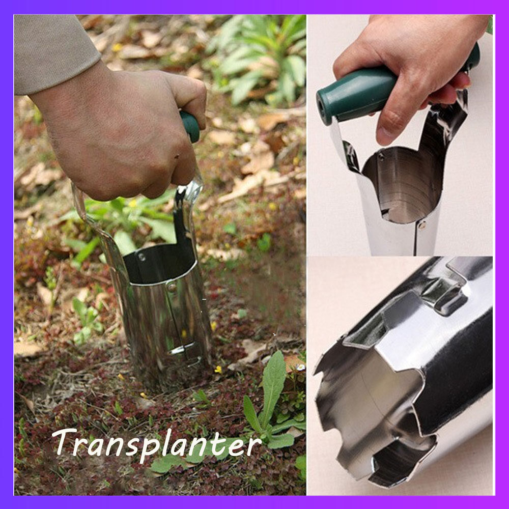 Seedling Transplanting Tools Handheld Plant Flower Transplanter Automatic Soil Release Hole Digging for Garden Farm