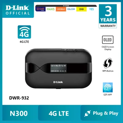 D-LINK DWR-932 4G LTE Wireless Hotspot WiFi Portable Mobile MiFi Modem Router direct sim card Support Multiple Bands with LCD screen display