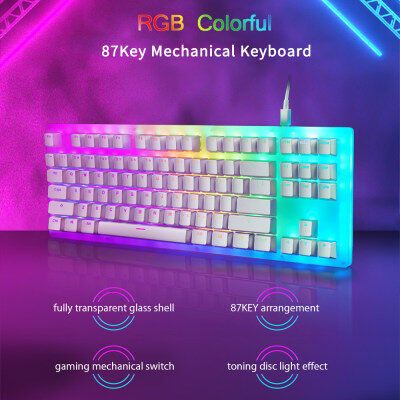 GamaKay K87 Gaming Keyboard คีย์บอร์ดคีย์บอร์ดเล่นเกม Hot Swappable Type-CสายUSB ABSสองสี Keycap LED คีย์บอร์ด?Free Shipping?