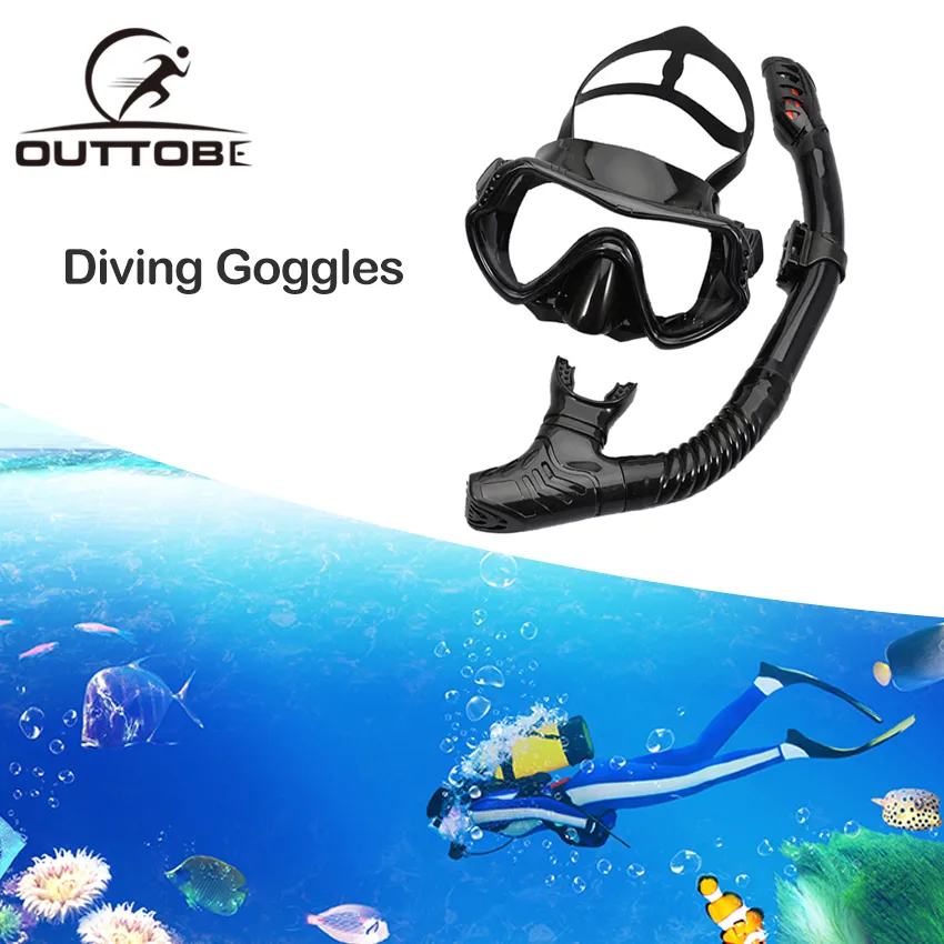 Outtobe Diving Goggles Professional Scuba Diving Set Snorkleling Anti ...