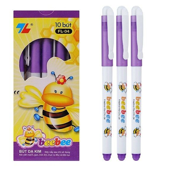Hộp 10 cây bút lông kim beebee fl-04 màu tím