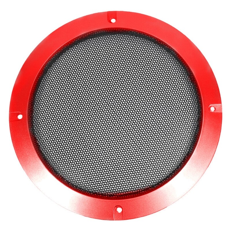 2pcs ABS Red 3  Speaker Decorative Circle with Black Protective Grille Mesh Protection DIY
