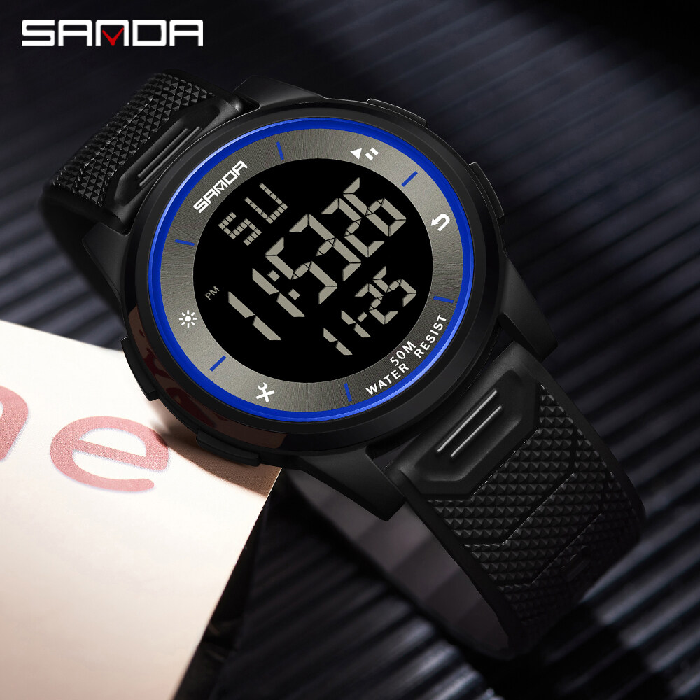 Slim digital sports online watch