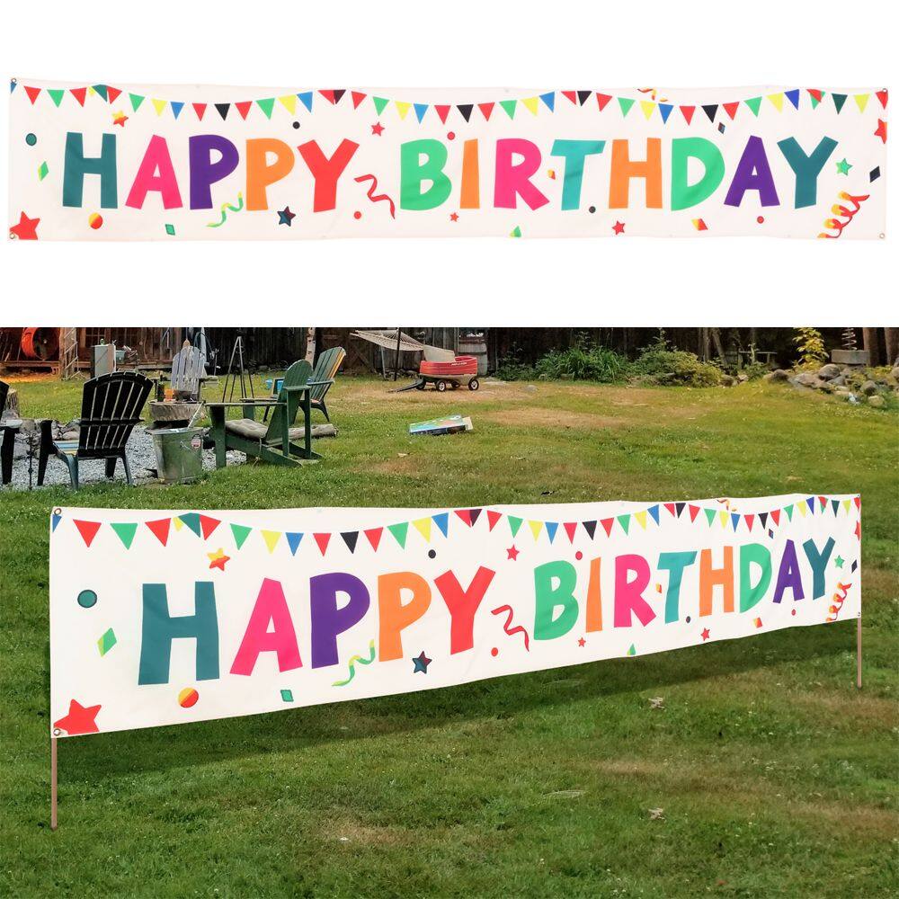 ADG Outdoor Large Party Decorations Supplies Rainbow Colors 118" x 19.7