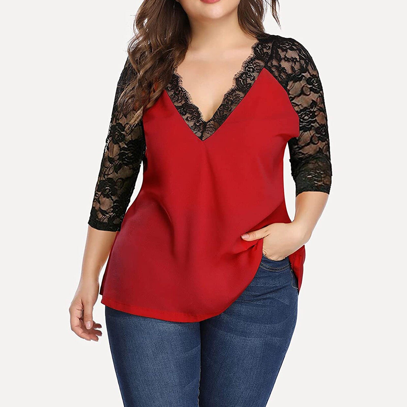 red evening tops