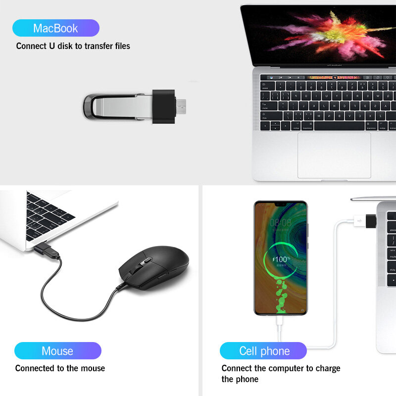 FONKEN Bộ Chuyển Đổi OTG Type-C/Micro USB, USB Disk Chuyển Đổi Cáp Dữ Liệu, Dành Cho Máy Tính Bảng Điện Thoại Android