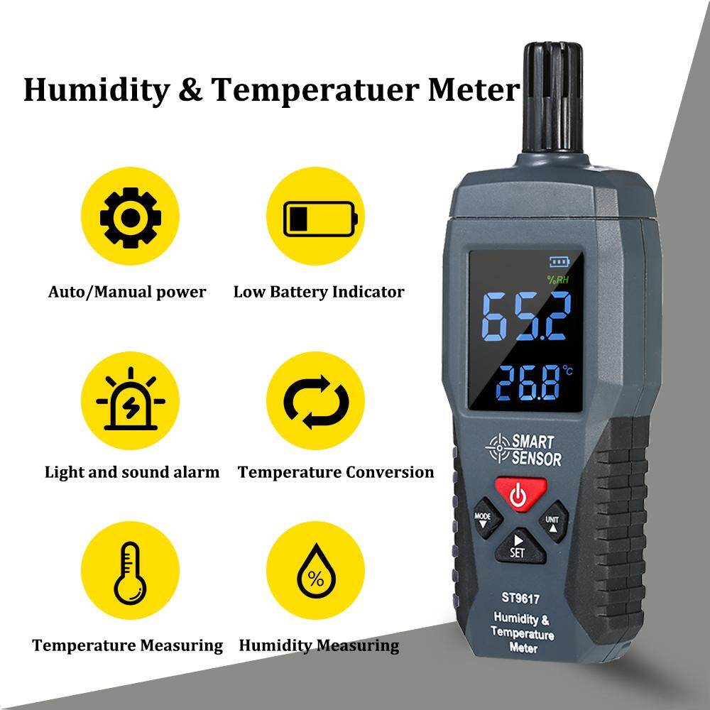 SMART SENSOR Humidity & Temperature Meter High Accuracy Digital LCD Display Humidity Hygrometer Temperature Meter Thermometer Gauge Tester
