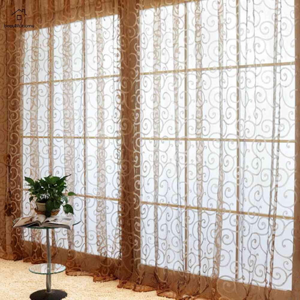 Yarn Window Tulle Curtains Window Voile Curtains for Living Room Kitchen