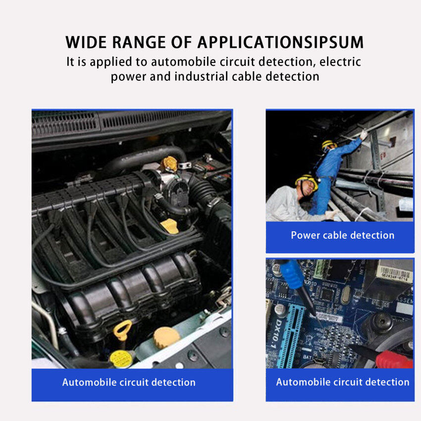 30V Car Multimeter Test Probe Pins Stainless Steel Insulation Wire Piercing Needle Tip for Socket Plug