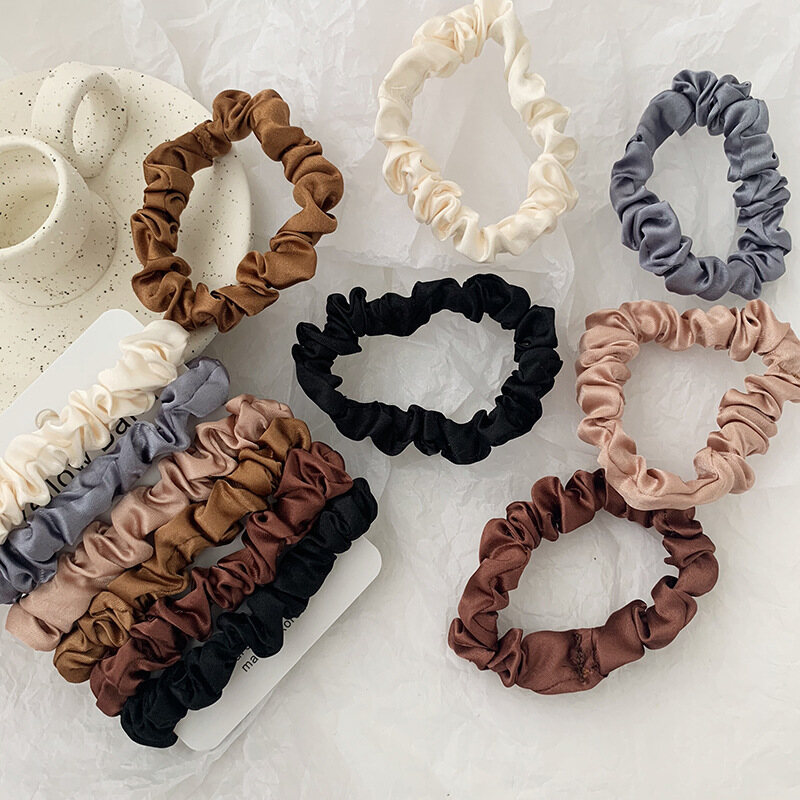 6 Dây Buộc Tóc Co Giãn Buộc Tóc Lụa Satin Dây Buộc Tóc Đuôi Ngựa