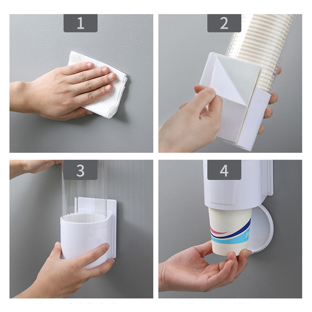 [Chinatera] Plastic Cups Holder Disposable Cup Rack Dust-proof Paper Cups Dispenser