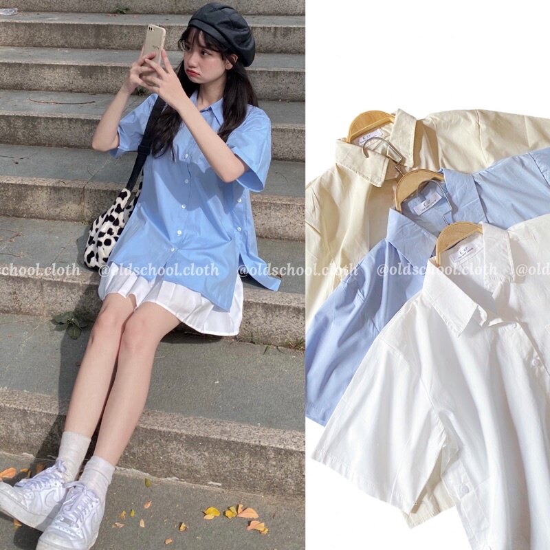 (Oldschoolcloth)ÁO SƠ MI THÔ XẺ TÀ OLDSCHOOL