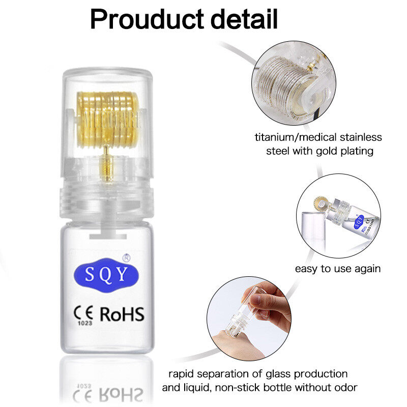 YOOKIILYE Con Lăn Derma Với Chai Kim 192pin Đầu Kim Siêu Nhỏ Hydra Tự Động Máy Dermaroller Kim Siêu Nhỏ Titan 0.25Mm Tiêm Chống Mụn Trứng Cá