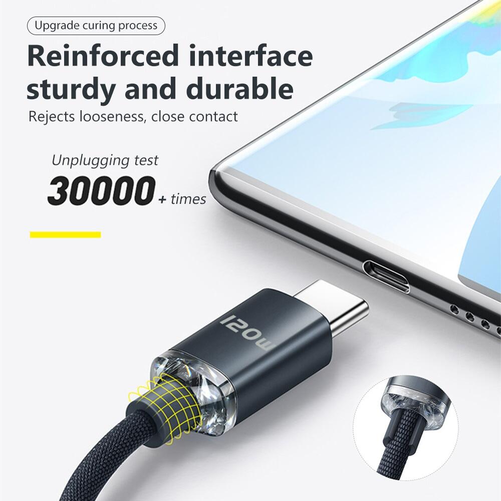 Cáp USB C 6A Cáp Type C 120W Dây Sạc Nhanh Cho Huawei Dây Dữ Liệu Cáp USB Bộ Sạc C Cho Samsung Xiaomi