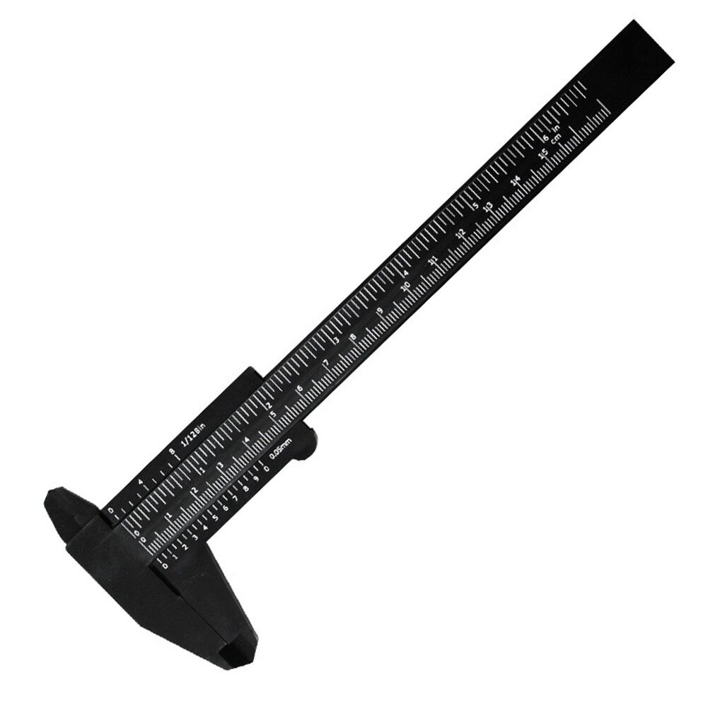 0-150mm Vernier Caliper DIY Double Rule Scale Plastic Vernier Caliper Mini Measuring Ruler Tool