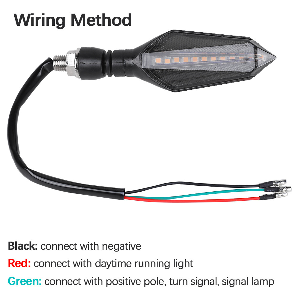 Vastar High quality 2pcs 10mm Universal Motorcycle LED Turn Signal Lamp Sequential Flowing Flash Indicator Lights Amber Running Light