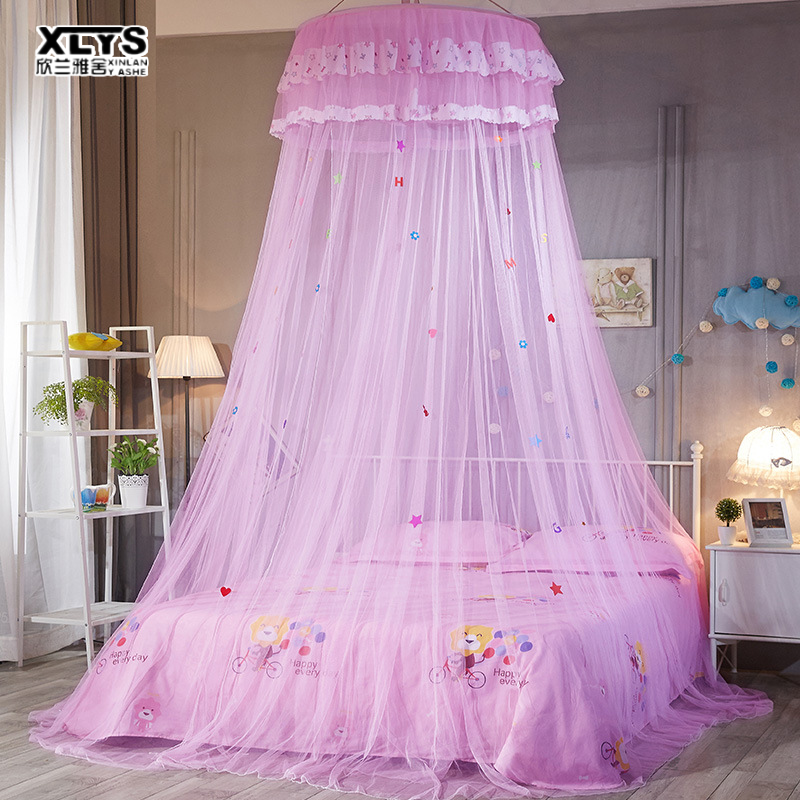 XINLANYASHE mosquito net large mosquito net 1.35m*2m Dome-shaped hanging mosquito net Free installation of dome mosquito net encryption door hanging princess floor mosquito net