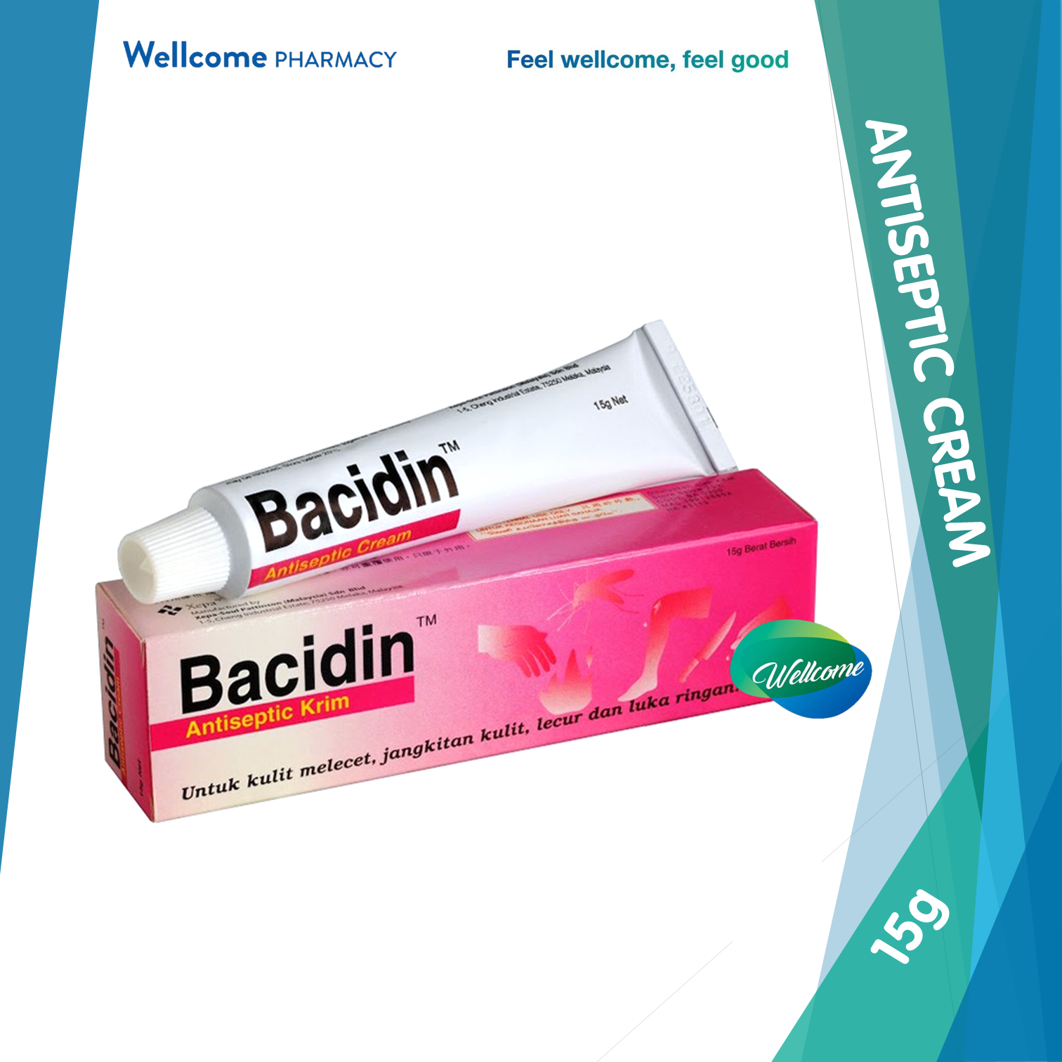 Bacidin Antiseptic Cream 15g Lazada