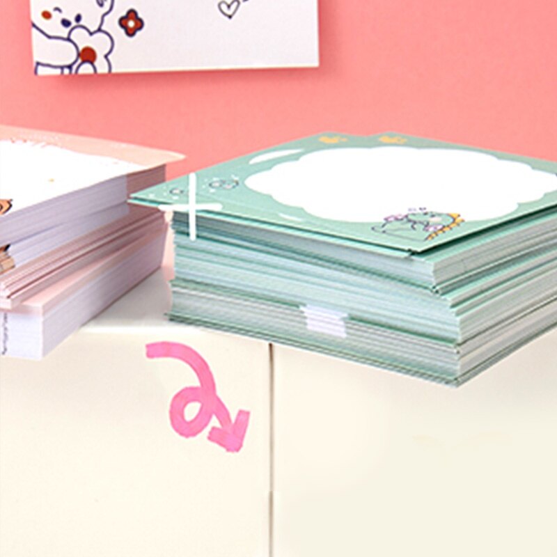200 Sheets Cute Cartoon Milk Box Note Paper Mini Non-Sticky Message Book
