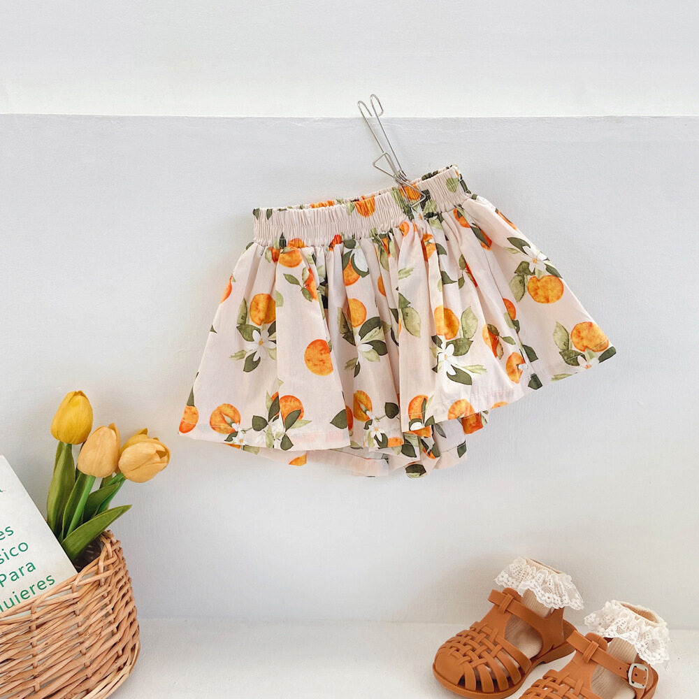 INS Girls' Shorts for Summer Wear 2023 Floral Pants Korean Baby Girl's Clothing