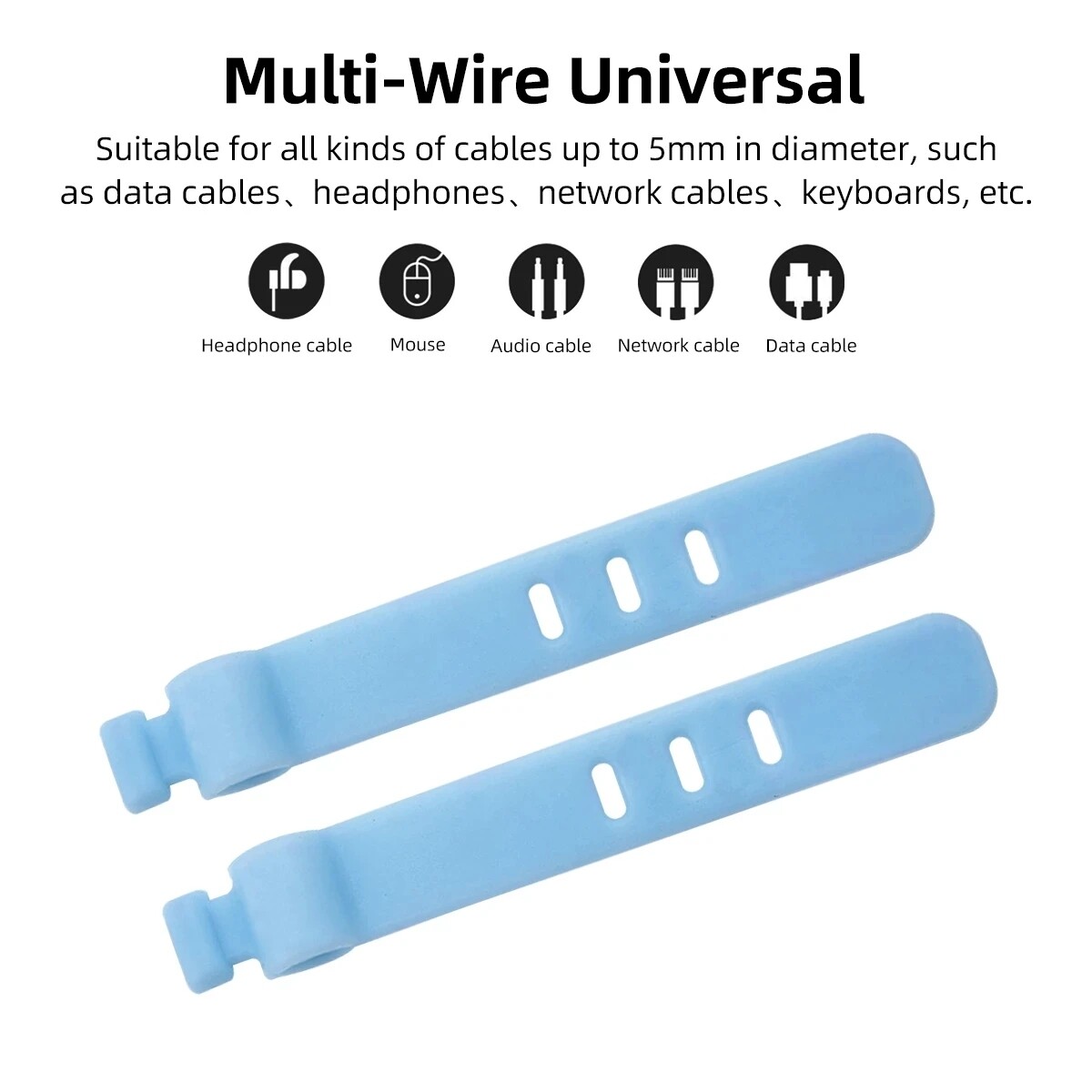 5pcs Silicone 3 lỗ dây cáp tổ chức Dây cáp có thể điều chỉnh dây đeo Di động Cáp sạc USB Tai nghe dòng quản lý Winder quan hệ