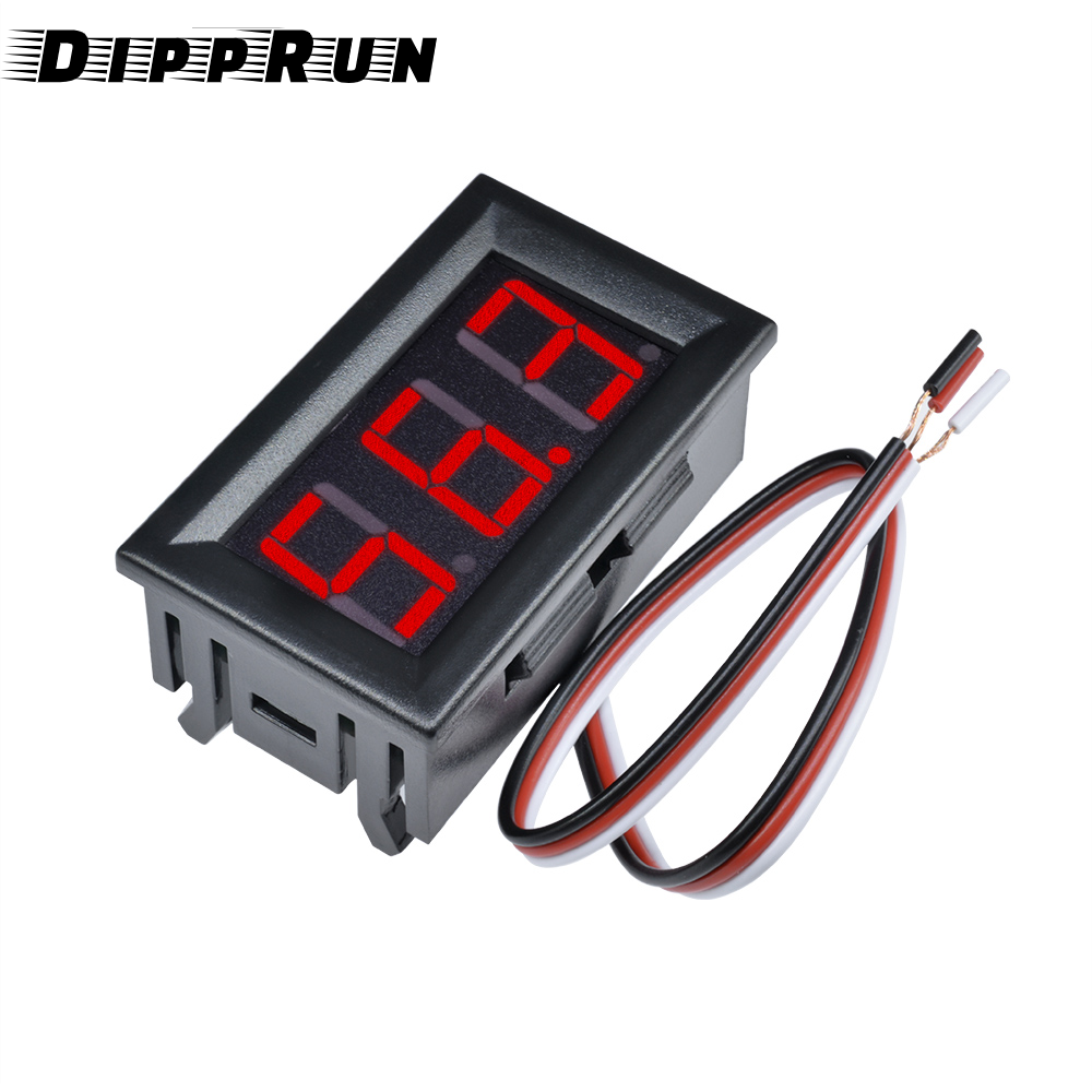 DIPPRUN 0.56 Inch Three Wire DC 0~99.9V Voltage Meter with Terminal Wire LED Digital Display Voltmeter Voltage Meter Voltmeter for Motorcycle