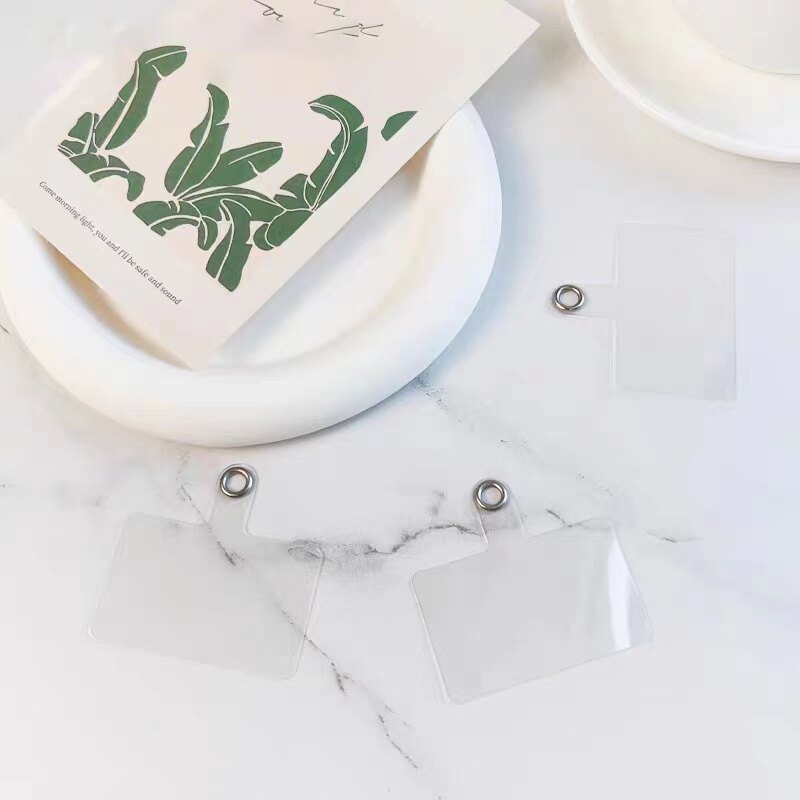 High Quality Transparent Card Mobile Phone Case Lanyard Patch Strap Hook PVC Clip Card Fixed Anti Lost Buckle Sticker Universal Perforation Gasket Hanging Piece