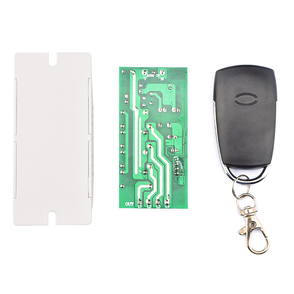 [100% Original] diymore 4CH Relay Receiver Module RF Switch for Gate Garage opener 433MHz Universal Wireless Remote Control AC110V-220V