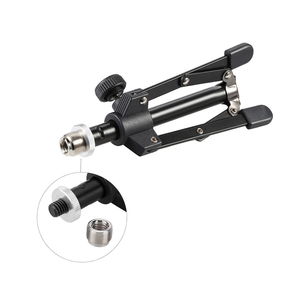 Giá Đỡ Micro Ba Chân Để Bàn Có Thể Điều Chỉnh Gấp Gọn Mini MS-12 Với Giá Đỡ Kẹp Mic MC3 Cho Podcast Bài Giảng Hội Họp