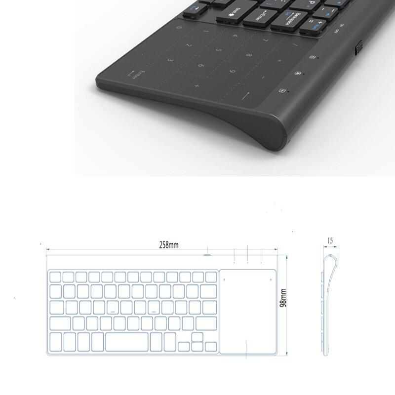 JOMAA Bàn Phím Không Dây 2.4G Với Số Bàn Di Chuột Bàn Di Chuột Bàn Phím Số Mỏng Cho Android Windows Máy Tính Để Bàn Máy Tính Xách Tay TV Box