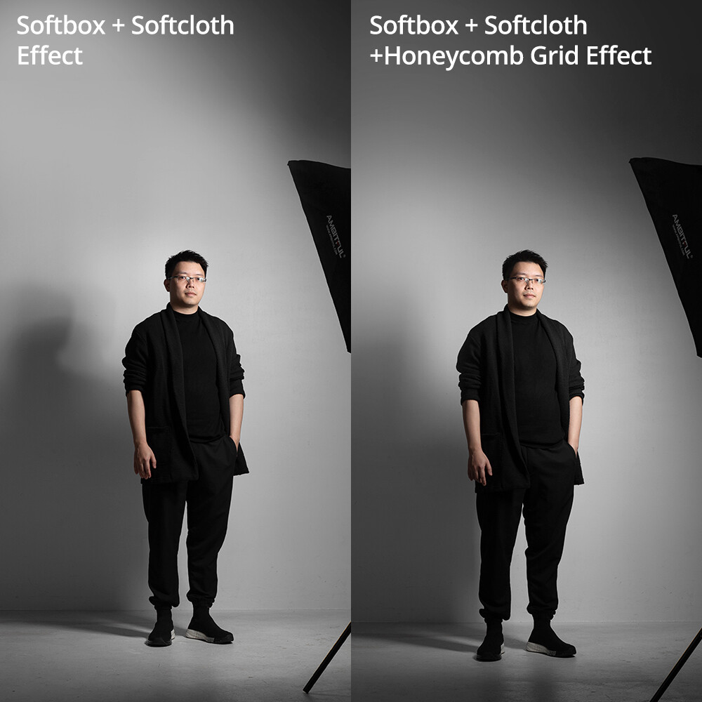 Ambitful 22x90cm 30x120cm 35x160cm softbox honeycom lưới