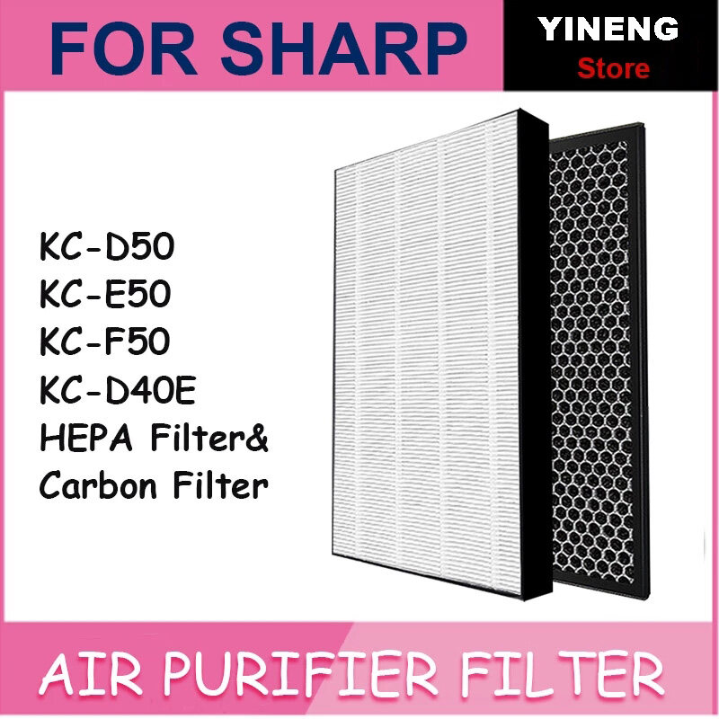 2 Pcs Hepa Activated Carbon Filter Replacement For Sharp Air Purifier Kc D50 Kc E50 Kc F50 Kc D40e Lazada Singapore