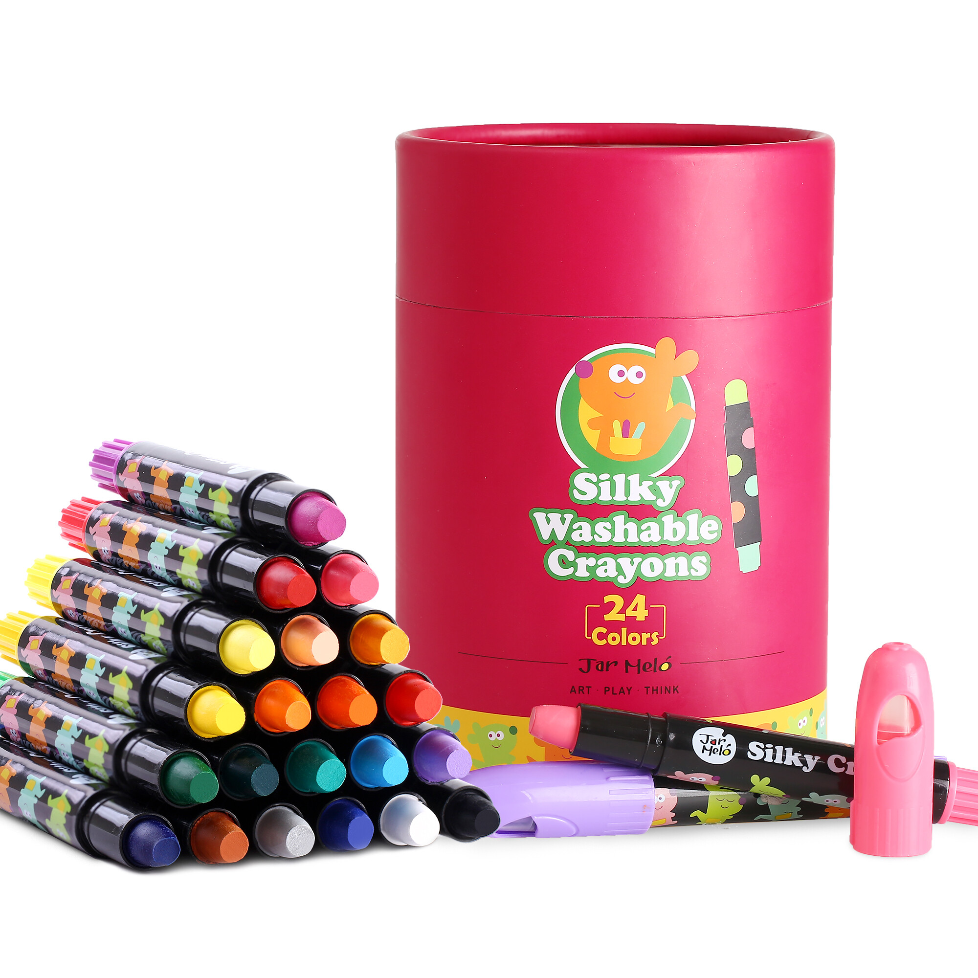 Jar Melo Washable Silky Crayons Multi Colors Non-Toxic Gel Crayons