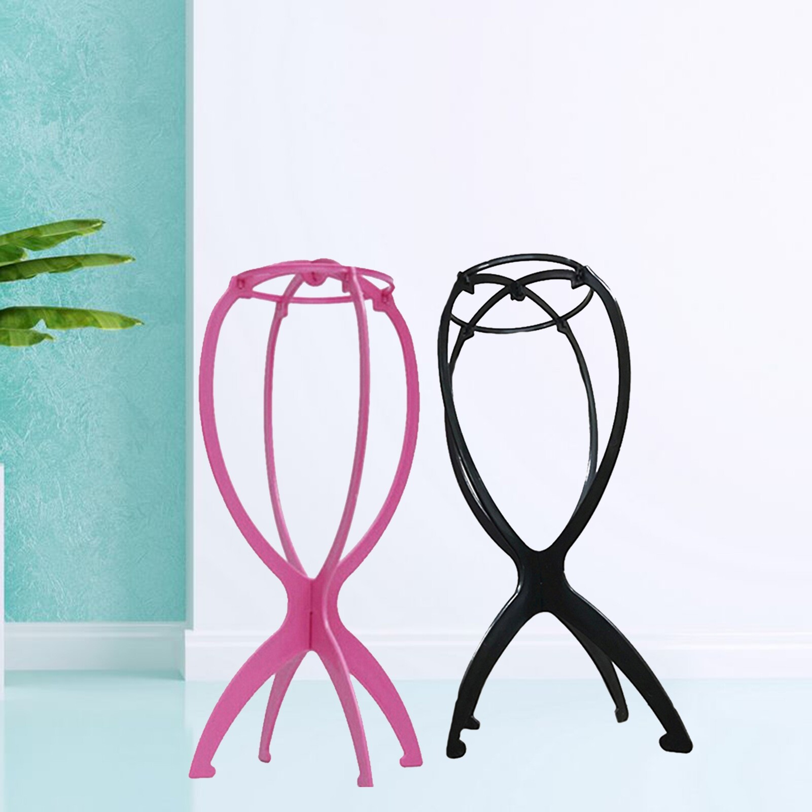 【In Stock】Wig Display Stand Portable Folding Solid Color Hat Hairpiece Holder