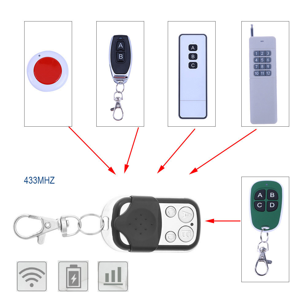 2 Cái/3 Cái 433MHz 4CH Xe Key Cửa Nhà Để Xe Mở Cửa Thiết Bị Sao Chép Điều Khiển Từ Xa Phụ Kiện An Ninh
