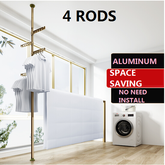 Invisible Aluminum Advance Stand-up Coat Rack Indoor Balcony Hanging ...