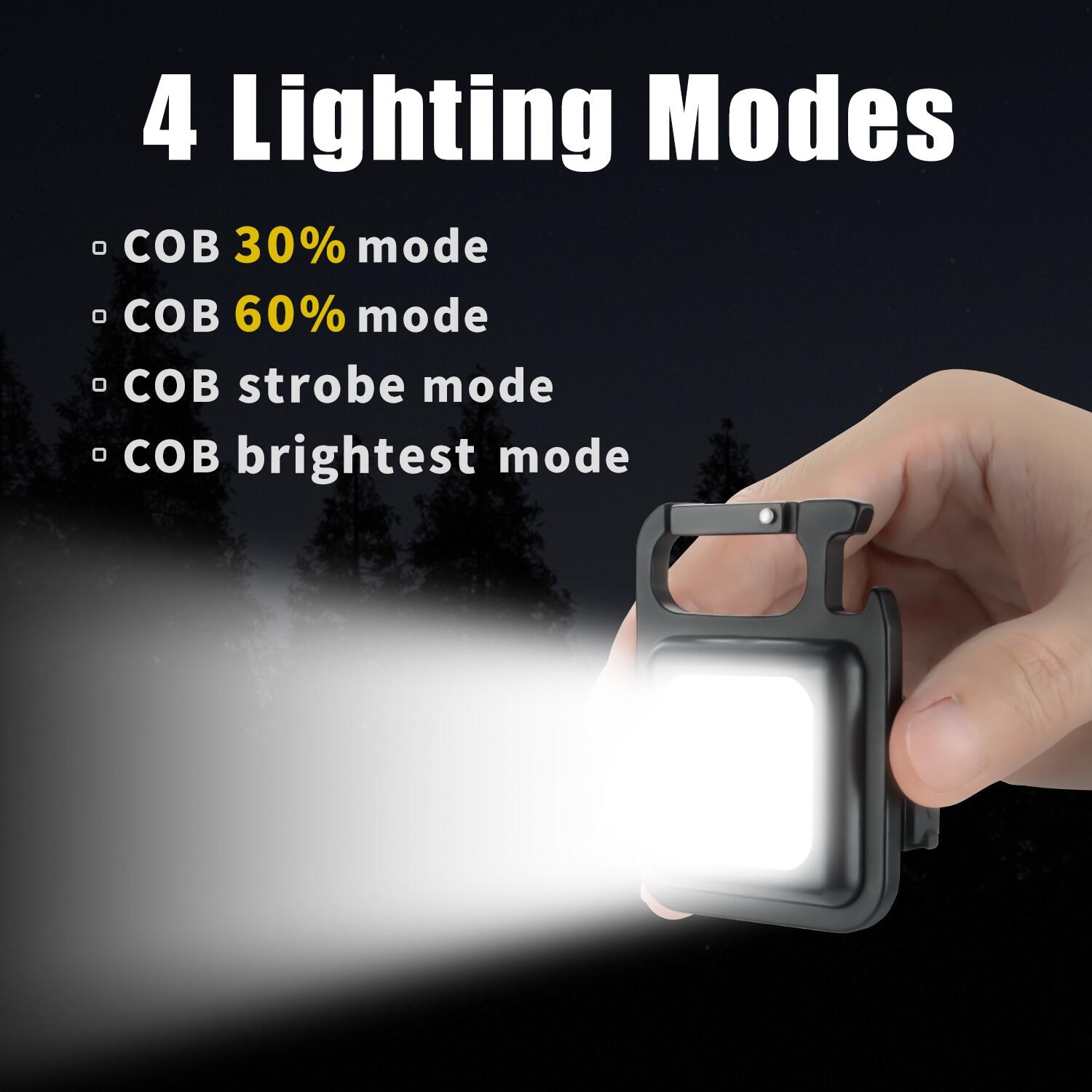 Đèn Pin LED Mini Đèn Làm Việc Móc Khóa Đèn Pin Bỏ Túi Cầm Tay Sạc USB Cho Cắm Trại Ngoài Trời Nút Chai Đèn Nhỏ