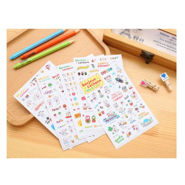 Giấy dán sticker hoạt hình dễ thương