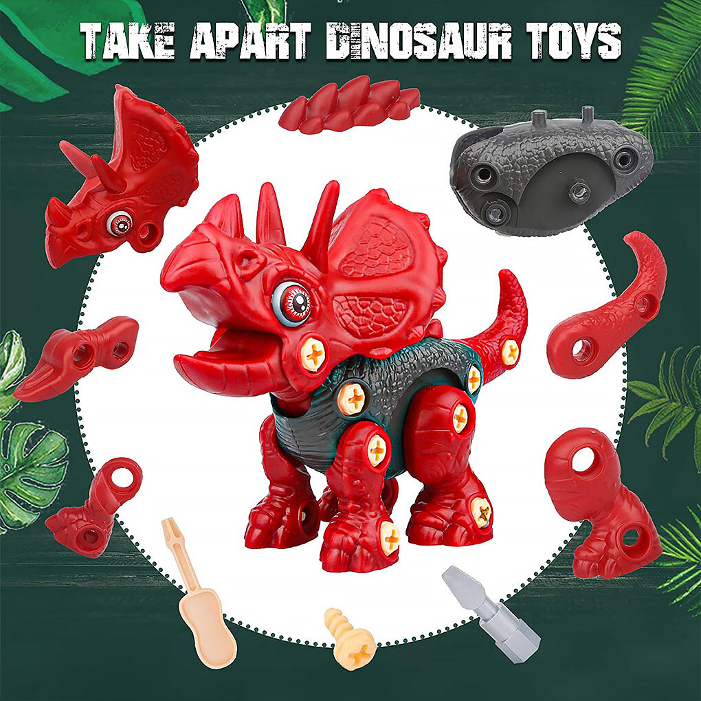 3Pcs DIY Assembling Animal Toys Kids Disassembling Play Kit with Plastic Electric Drill