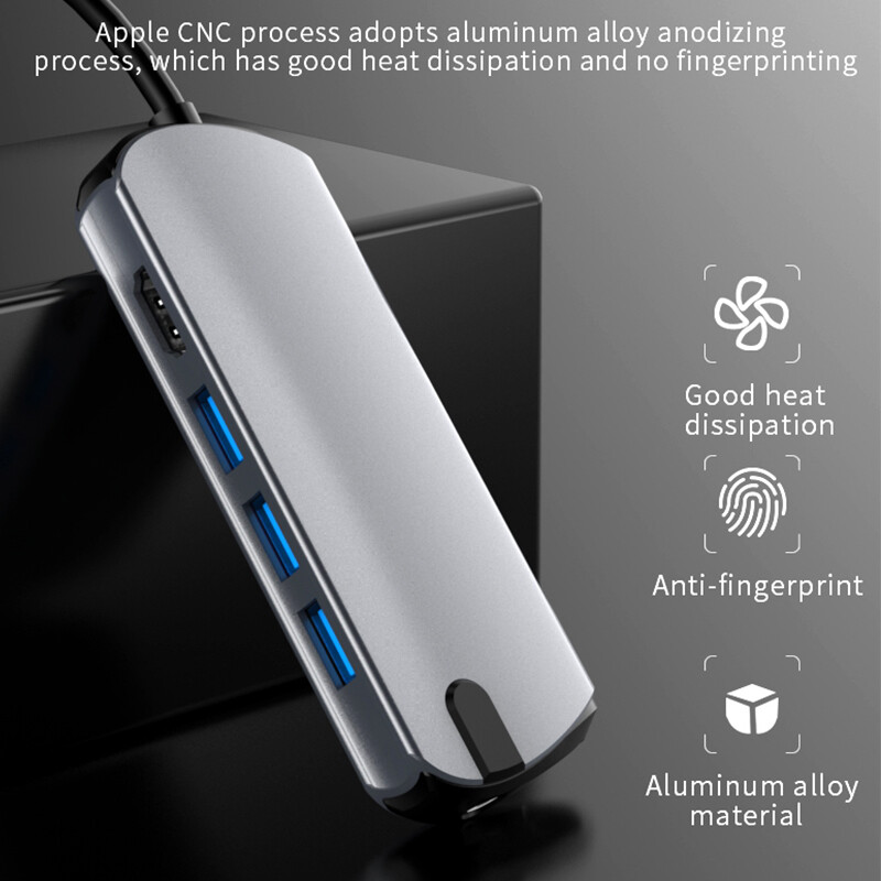 JDB USB C HUB ประเภท C ถึง HDMI 4K-compatible USB 3.0อะแดปเตอร์ HUB C ...