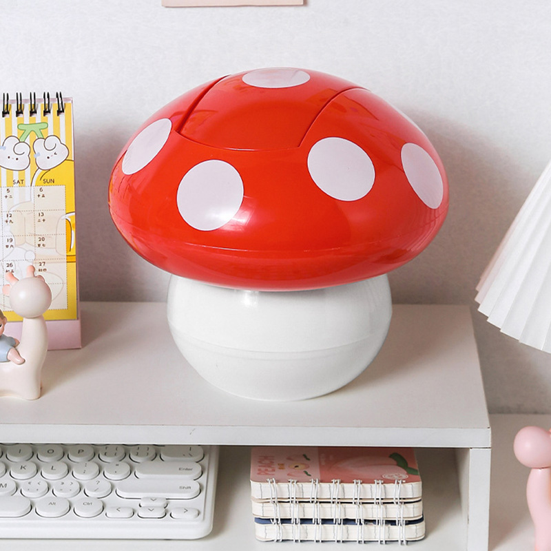 Kitchen trash can, shaking head, desktop paper basket, multifunctional household storage bin, car mounted cute desktop trash can