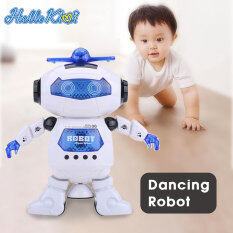 HelloKimi Rô bốt đồ chơi HelloKimi điều khiển từ xa sử dụng điện có thể nhảy múa xoay được 360° với đèn phát sáng dành cho trẻ em phù hợp làm quà tặng