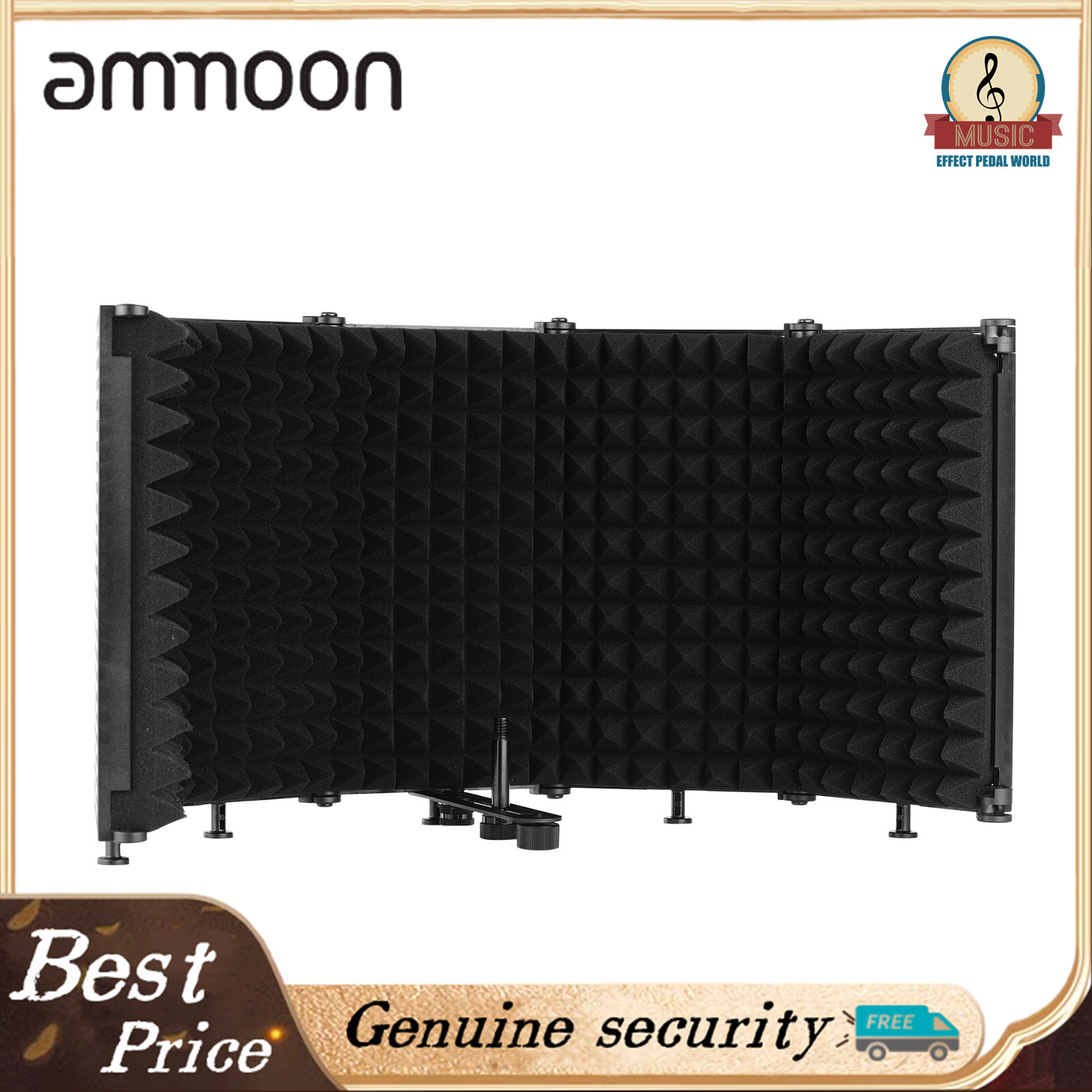 Microphone Isolation Shield Portable Tabletop Sound Absorbing Foam Reflection Filter Mic Soundproof Shield for Audio Recording Singing Studio (5-Panel)