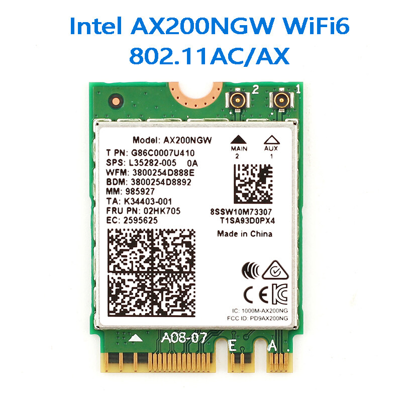 Thẻ WiFi Intel AX200 Không Dây M.2 3000Mbps Bluetooth 5.1 WiFi 6 Băng Tần