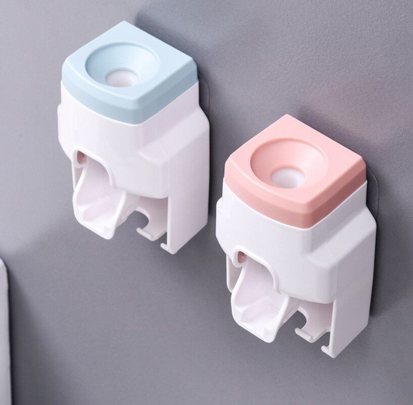 Polocat Wall Mount Tự Động Kem Đánh Răng Dispenser Phụ Kiện Phòng Tắm Không Thấm Nước Lười Biếng Kem Đánh Răng Bàn Chải Đánh Răng Ép