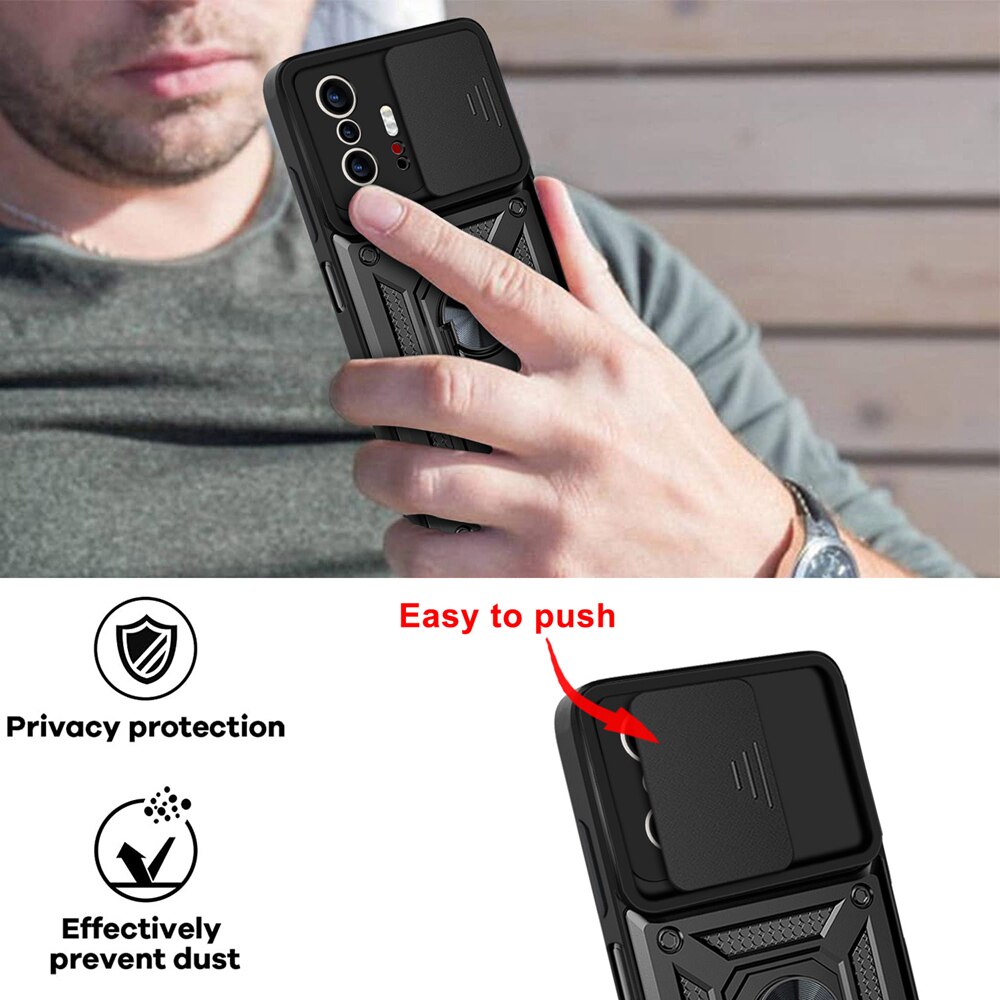 Keysion Ốp chống sốc cho Xiaomi Mi 11T 11T Pro 5G đế dạng nhẫn đẩy kéo Máy Ảnh bảo vệ Điện thoại Ốp lưng cho Xiaomi Mi 11T 5G