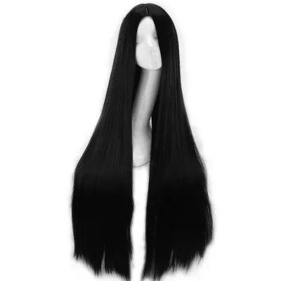 70cm Long Hair Heat Resistant Straight Cosplay Wig(Black)